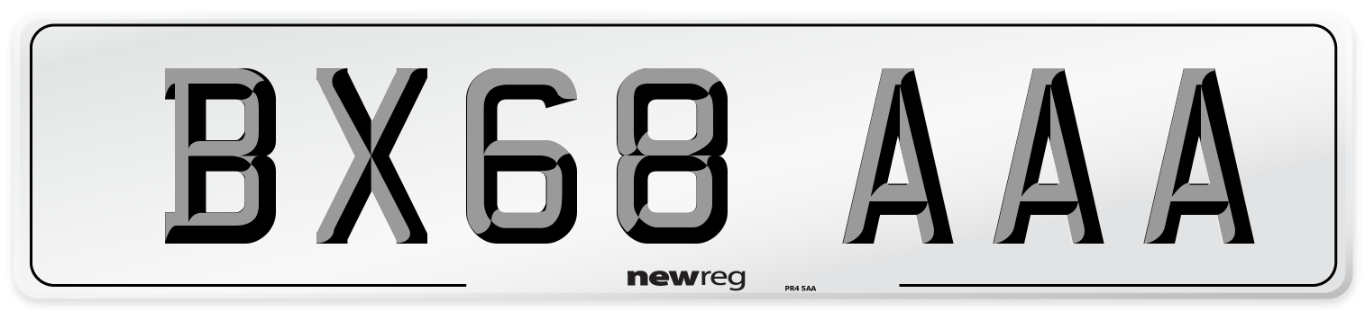 BX68 AAA Number Plate from New Reg